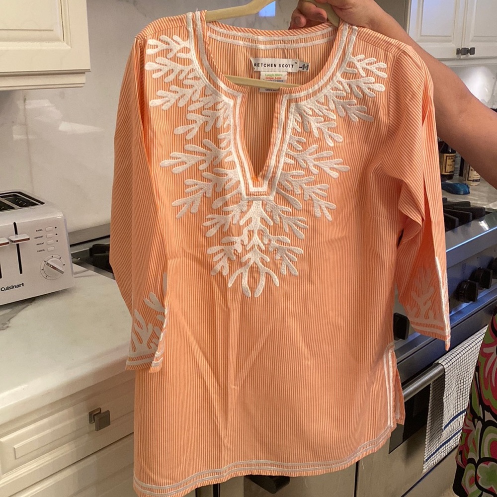 Gretchen Scott orange tunic large